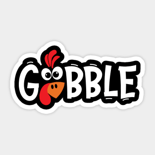 Gobble Gobble Thanksgiving Family Funny Fall Season Pumpkin Turkey Sticker